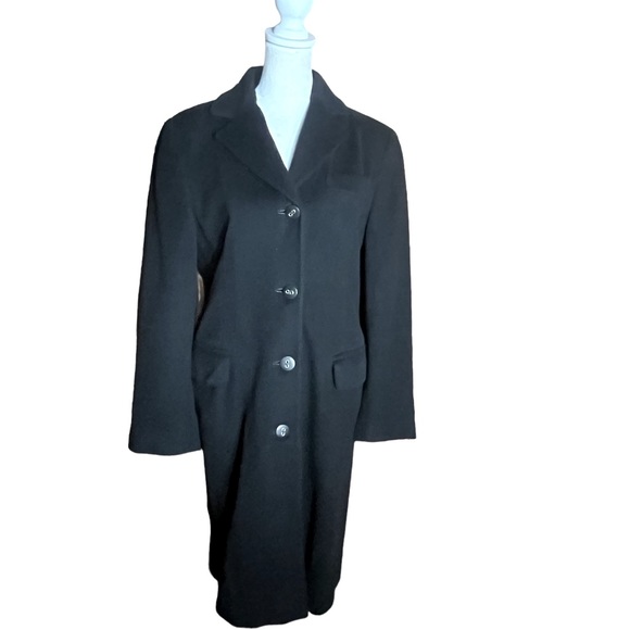 BROOKS BROTHERS BLACK WOOL BLEND OVERCOAT JACKET IN GOOD CONDITION (2) - Picture 1 of 12